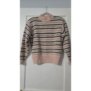 Vintage Liz Claiborne Sweater Sz Medium Preppy Lambswool Angora Striped Mom 90s